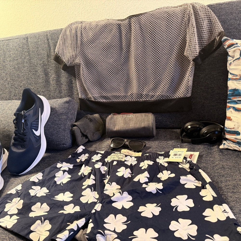 Lucky Brand - Navy Boxer Shorts with White Clovers